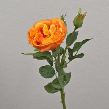 Rosa repollo artificial OLIVERA, naranja, 30cm, Ø9cm