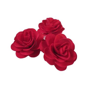 Flores decorativas «DELPHINE» de madera, 5 unidades, rojas, Ø 5 cm