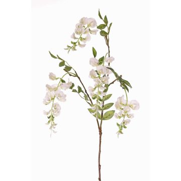 Rama de glicina artificial SOULA con flores, blanco, 80cm, Ø7-8cm