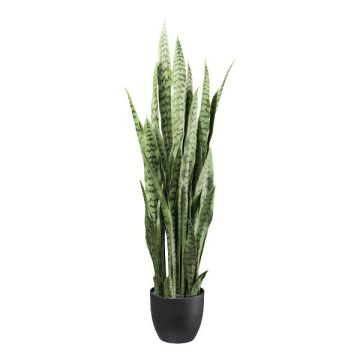 Planta artificial suculenta Sansevieria PLINK en maceta decorativa, verde, 110cm