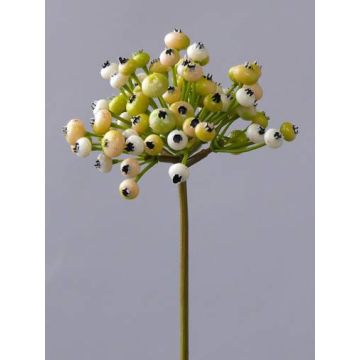 Rama Pyracantha artificial CLEO, con bayas, crema-verde, 20cm