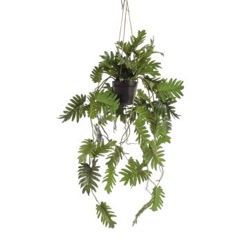 Planta artificial filodendro Selloum en maceta colgante URCO, maceta decorativa, 80 cm