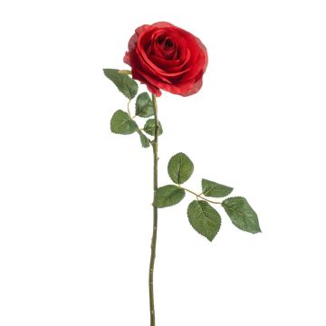 Rosa artificial BRUNETTE, roja, 70 cm, Ø 11 cm