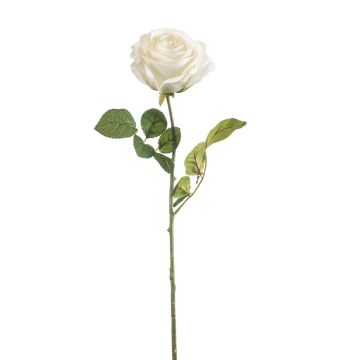 Rosa artificial BRUNETTE, blanca, 70 cm, Ø 11 cm
