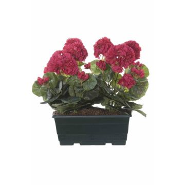 Geranios artificiales FLOREANA en maceta, 2 unidades, rosa, 24 x 11 x 35 cm