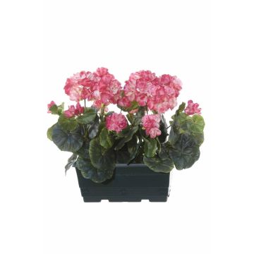 Geranios artificiales FLOREANA en maceta, 2 unidades, rosa oscuro, 24 x 11 x 35 cm