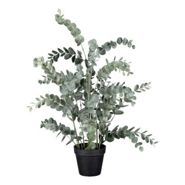 Planta artificial de eucalipto DROHIL, maceta decorativa, verde grisáceo, 65 cm