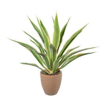 Agave furcraea gigantea artificial SININ en maceta de terracota, verde-crema, 85cm Agave furcraea gigantea artificial SININ en maceta de terracota, verde-crema, 85cm