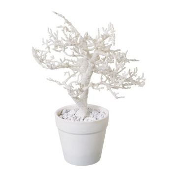 Árbol artificial haya BONKA, sin hojas, maceta decorativa, blanco, 24 cm