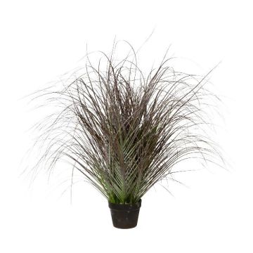 Hierba artificial para limpiar lámparas PONZA en maceta decorativa, congelada, blanca y verde, 95 cm