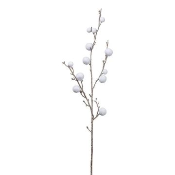 Rama decorativa de algodón GRIFON con frutos, blanco, 90 cm