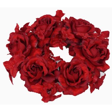 Aro para velas artificial INGA, rosa, hortensia, rojo, Ø15cm Aro para velas artificial INGA, rosa, hortensia, rojo, Ø15cm