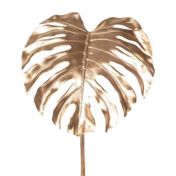Hoja artificial Philodendron Monstera Deliciosa MENKIS, dorada metalizada, 90 cm