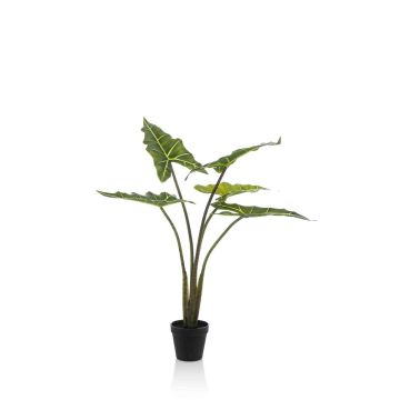 Planta artificial Alocasia Sanderiana MUNAY en maceta decorativa, verde, 80 cm
