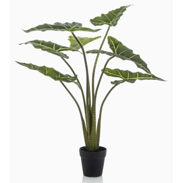Planta artificial Alocasia Sanderiana MUNAY en maceta decorativa, verde, 100 cm