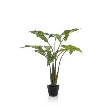 Planta artificial Alocasia Sanderiana MUNAY en maceta decorativa, verde, 120 cm