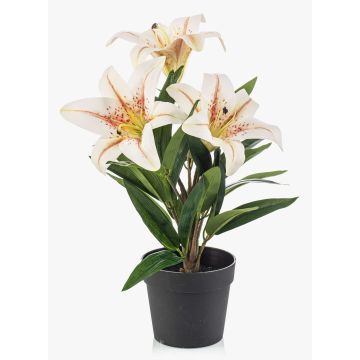 Lirio artificial YELTOR en maceta decorativa, crema-rosa, 35 cm