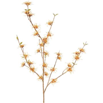Rama artificial de hamamelis XYLA, flores, naranja-amarillo, 120 cm, Ø 5 cm