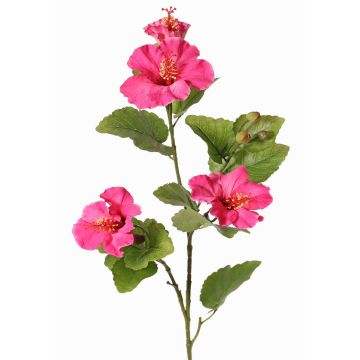 Rama decorativa de hibisco TELSIMA con flores, rosa, 80 cm