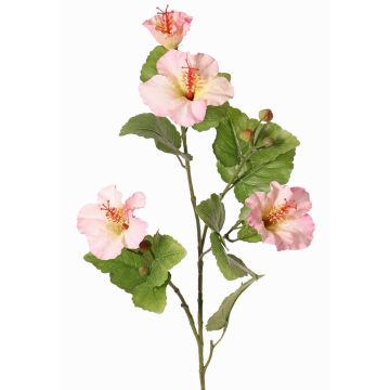 Rama decorativa de hibisco TELSIMA con flores, rosa claro, 80cm