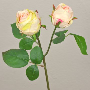 Flor artificial rosa RENATUS, rosa crema, 45 cm, Ø 6-8 cm