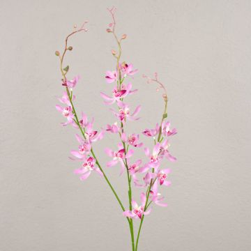 Rama de flores artificiales de orquídea Cymbidium MONDEGO, rosa-rosa, 95 cm