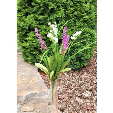 Ramo de flores artificiales SIVIKELO, lirio de los valles, lavanda, varilla, violeta-blanco, 40 cm