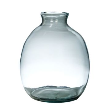 Florero en forma de botella NERRASITA de cristal, con ranuras, reciclado, transparente, 26,5cm, Ø23,5cm