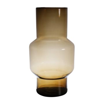 Jarrón FORTUNATO de cristal, reciclado, naranja-marrón-transparente, 35cm, Ø19cm