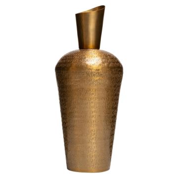 Botella de metal VICTORINO, estructura, oro, 41cm, Ø16,5cm
