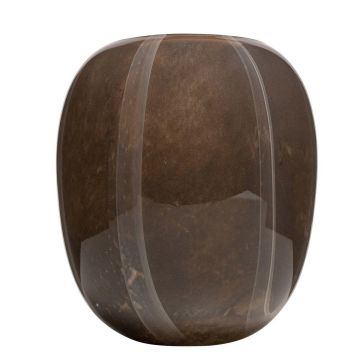 Florero de cristal ITZIAR con motivo, marrón-dorado, 26cm, Ø22cm