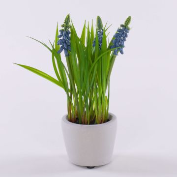 Flor artificial de muscari NARMADA en maceta de cemento, azul, 20 cm Flor artificial de muscari NARMADA en maceta de cemento, azul, 20 cm