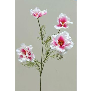 Rama decorativa de flores con cestas PRESTIOSA, blanco-rosa, 75 cm