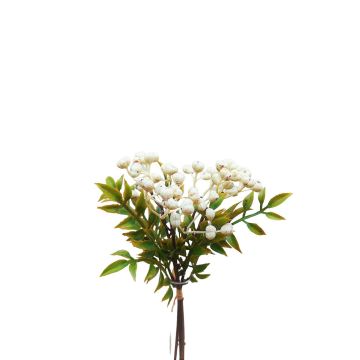 Rama artificial de serbal ELNATAN en ramo, frutos, blanco crema, 30 cm