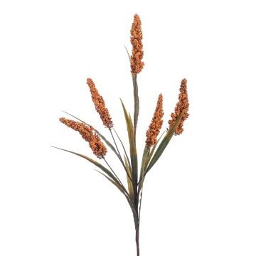 Rama artificial de sorgo SENSA con espigas, naranja, 60 cm