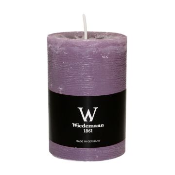 Vela de bloque AURORA, malva, 10cm, Ø6,8cm, 42h - Made in Germany