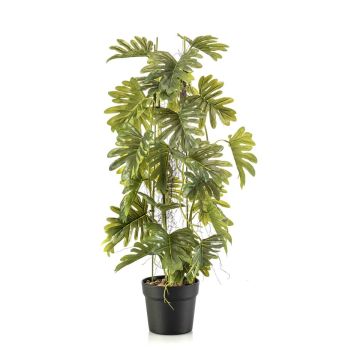 Planta artificial filodendro selloum FLENTO, maceta decorativa, raíces aéreas, 80 cm