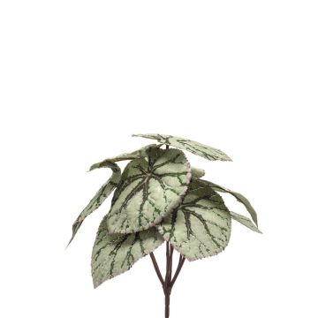 Planta artificial begonia de hoja BLAROM en varilla, crossdoor, verde-gris, 25 cm
