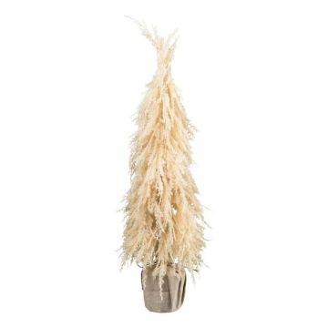 Hierba decorativa hierba de la pampa árbol de Navidad MOLFI en saco de yute, panículas, crema, 80cm