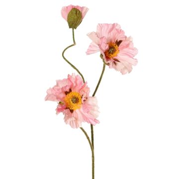 Rama de amapola artificial PEJA, rosa, 90 cm, Ø 11-13 cm