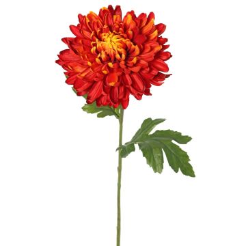 Crisantemo artificial DELPHINA, naranja oscuro, 65 cm, Ø 14 cm