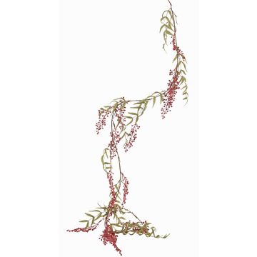 Guirnalda artificial de pimienta TENGYH con bayas, rosa oscuro, 180cm Guirnalda artificial de pimienta TENGYH con bayas, rosa oscuro, 180cm
