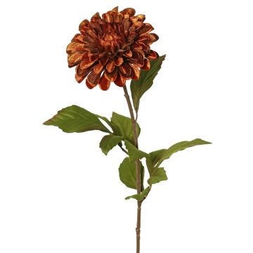 Dalia de terciopelo TINFAS, cobre, 60 cm, Ø 13 cm