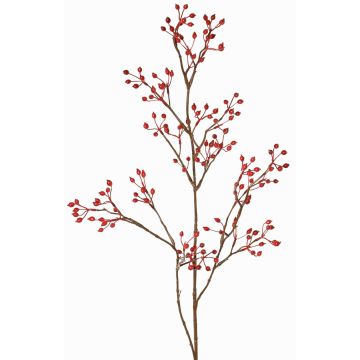 Rama decorativa de rosa silvestre HIKERNO con escaramujos, roja, 100cm Rama decorativa de rosa silvestre HIKERNO con escaramujos, roja, 100cm