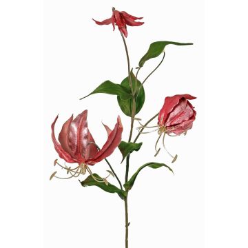 Rama de gloriosa de terciopelo DINFAS, malva-dorado, 80cm
