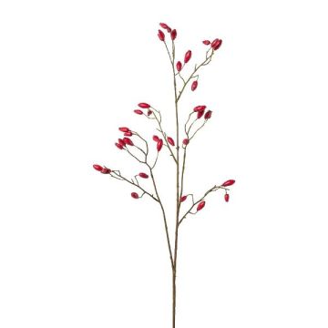 Rama artificial de rosa silvestre ZORLEN con escaramujos, rojo, 90cm Rama artificial de rosa silvestre ZORLEN con escaramujos, rojo, 90cm