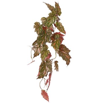 Planta artificial begonia palmata OANFIR, varilla, colgante, rosa-verde, 90 cm