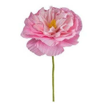 Flor decorativa clavel PURKIF de papel, rosa, 45 cm