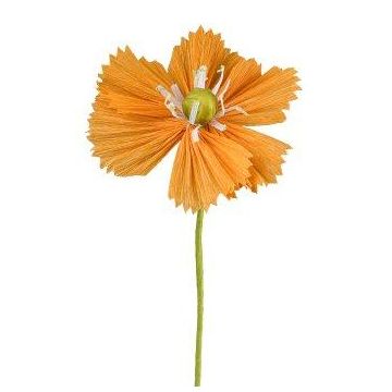 Flor decorativa WENFRIN de papel, albaricoque, 45 cm
