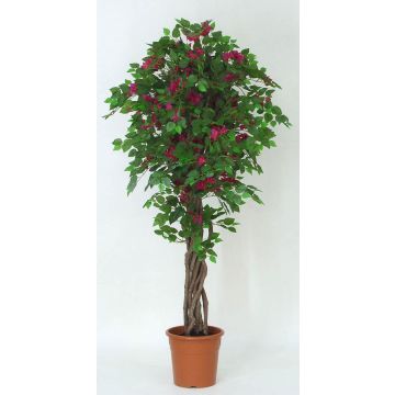 Bougainvillea artificial INGTRAUD, troncos reales, flores, rosa, 175 cm - Fabricado en Italia